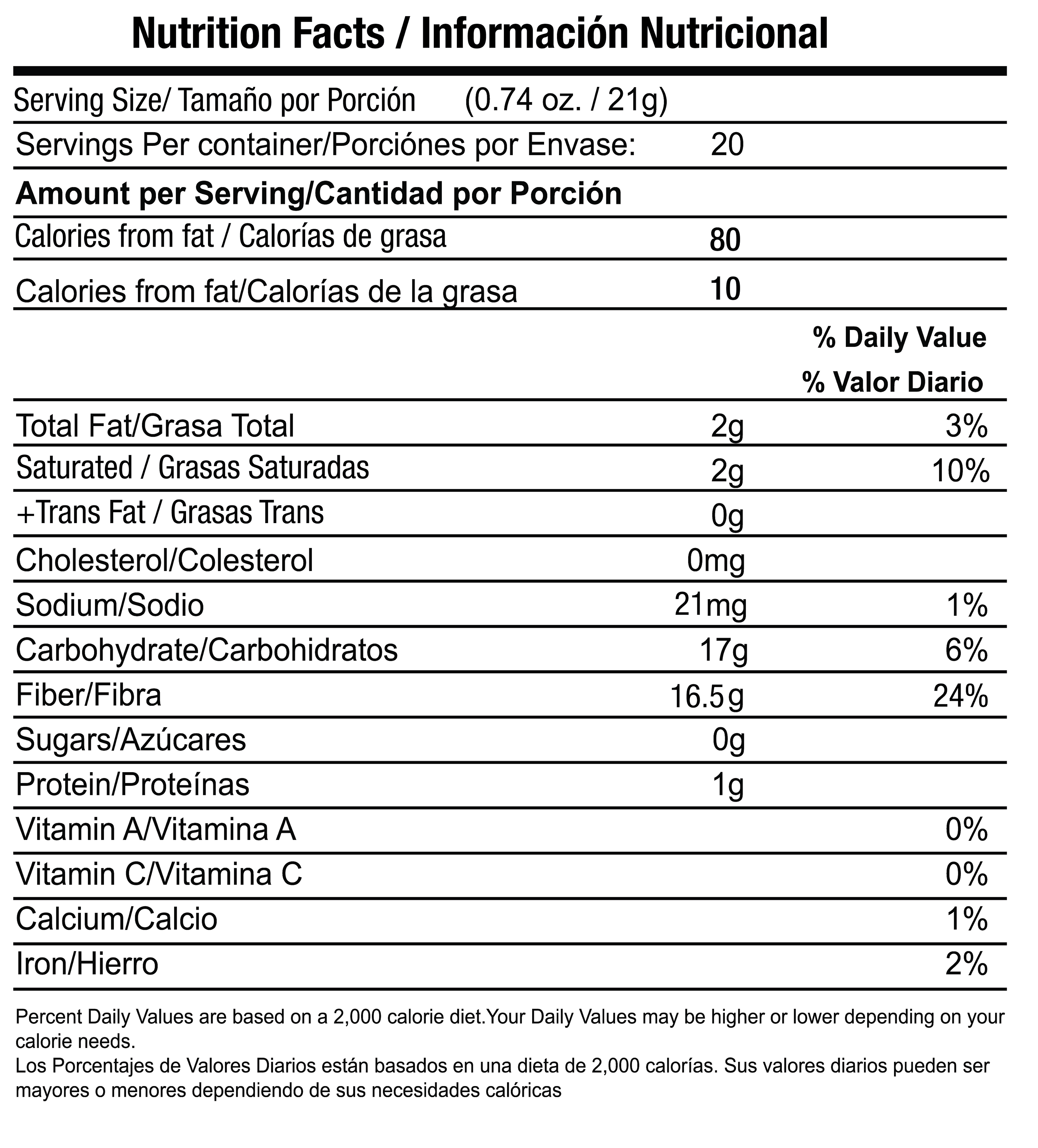 Sculpt Latte nutrition facts